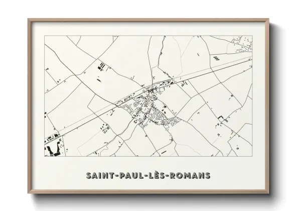 Une affiche de carte sur Saint-Paul-lès-Romans