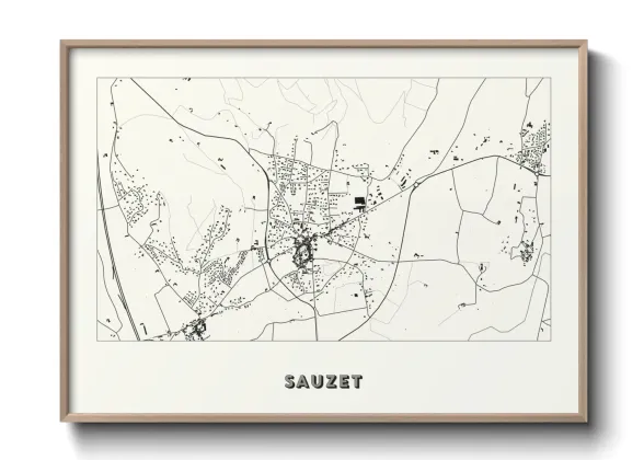 Une affiche de carte sur Sauzet