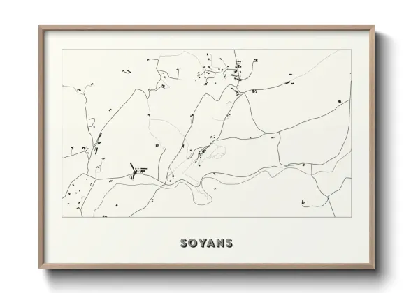 Une affiche de carte sur Soyans