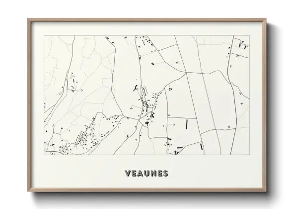 Une affiche de carte sur Veaunes