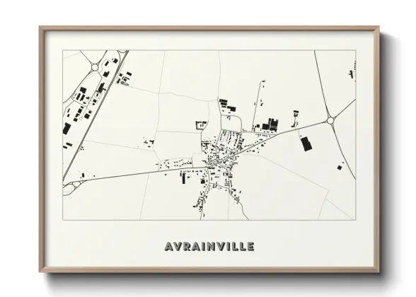 Une affiche de carte sur Avrainville