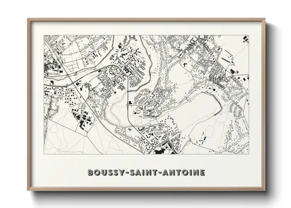 Une affiche de carte sur Boussy-Saint-Antoine
