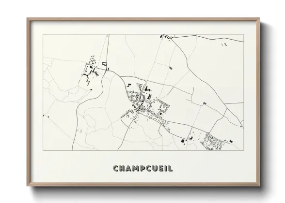Une affiche de carte sur Champcueil