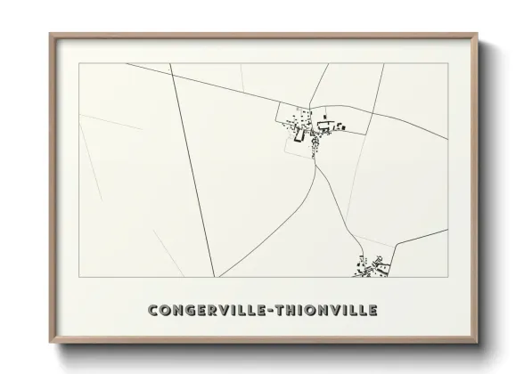 Une affiche de carte sur Congerville-Thionville