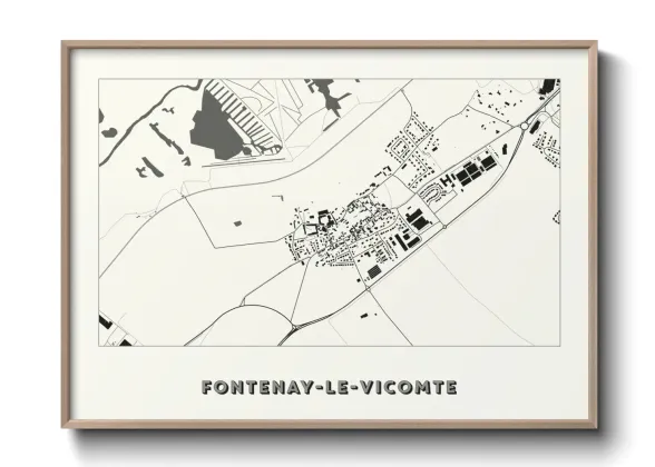 Une affiche de carte sur Fontenay-le-Vicomte