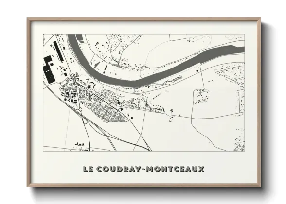 Une affiche de carte sur Le Coudray-Montceaux