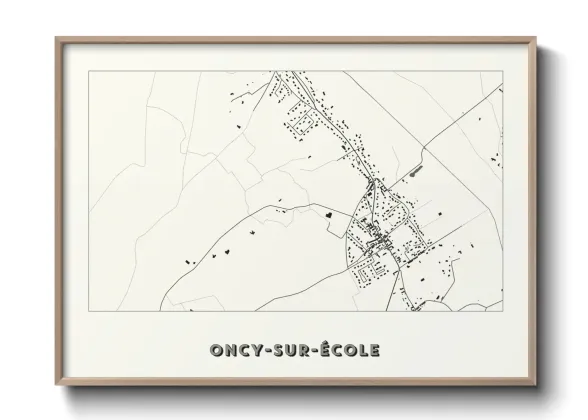 Une affiche de carte sur Oncy-sur-École