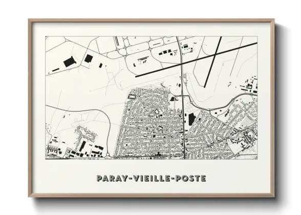 Une affiche de carte sur Paray-Vieille-Poste