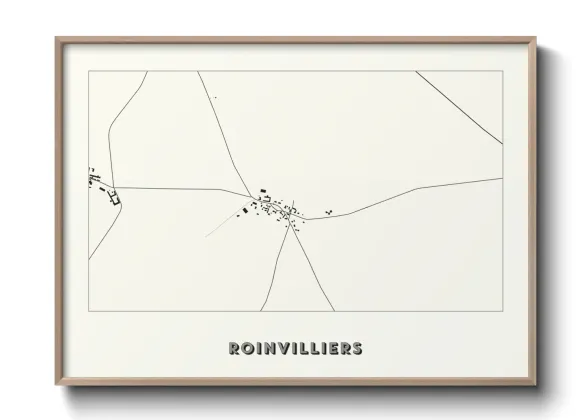 Une affiche de carte sur Roinvilliers