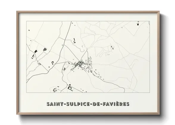 Une affiche de carte sur Saint-Sulpice-de-Favières