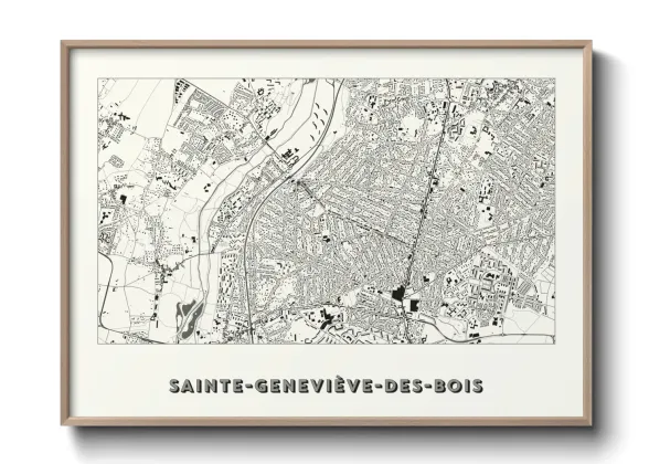 Une affiche de carte sur Sainte-Geneviève-des-Bois
