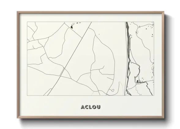 Une affiche de carte sur Aclou