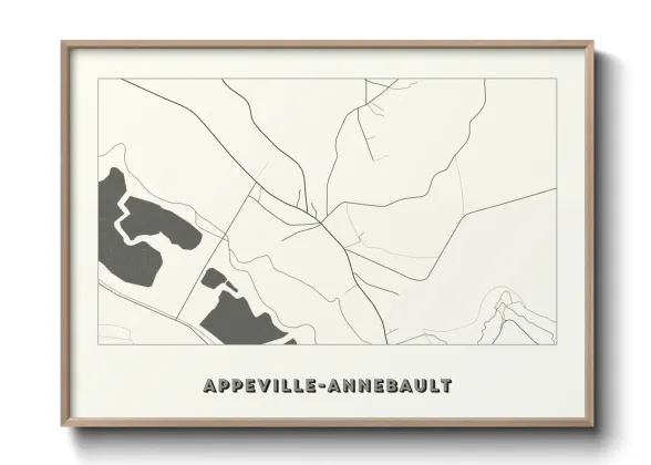 Une affiche de carte sur Appeville-Annebault