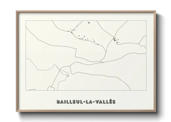 Une affiche de carte sur Bailleul-la-Vallée