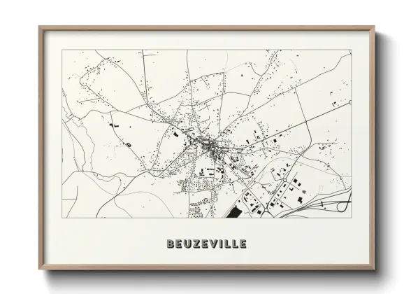 Une affiche de carte sur Beuzeville
