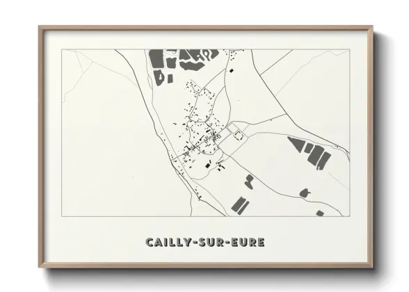 Une affiche de carte sur Cailly-sur-Eure