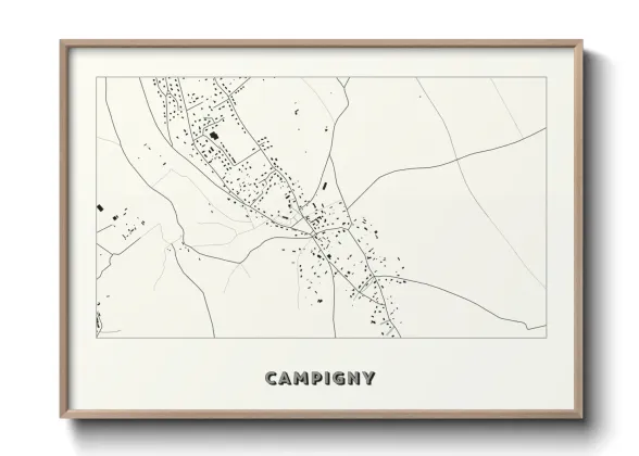 Une affiche de carte sur Campigny