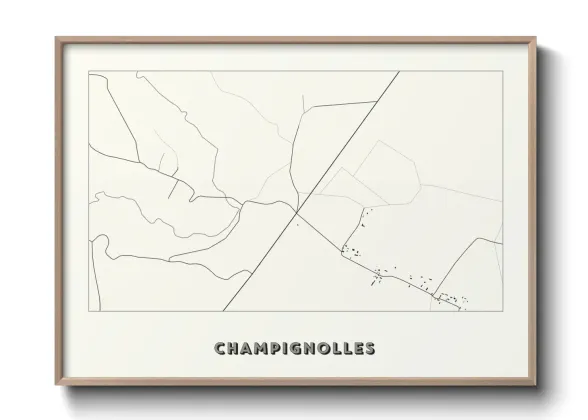 Une affiche de carte sur Champignolles