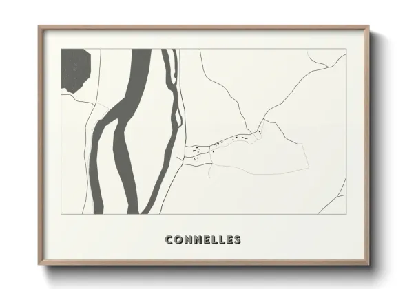 Une affiche de carte sur Connelles