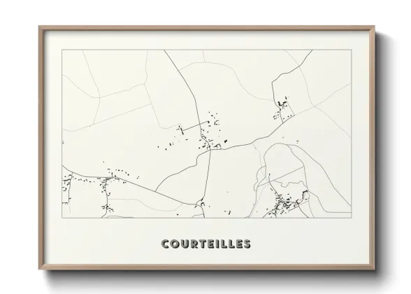 Une affiche de carte sur Courteilles