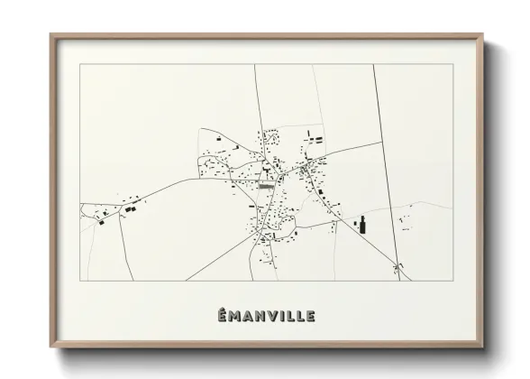 Une affiche de carte sur Émanville