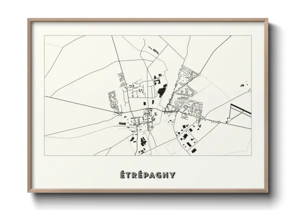 Une affiche de carte sur Étrépagny