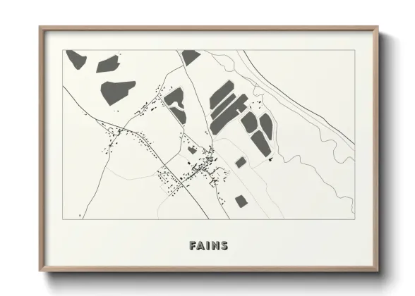 Une affiche de carte sur Fains