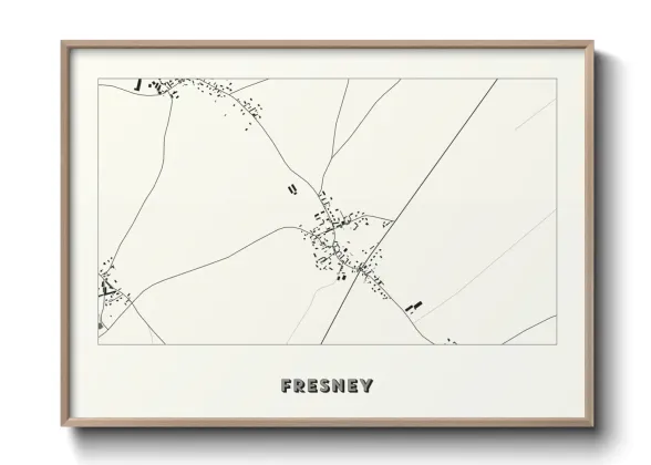 Une affiche de carte sur Fresney