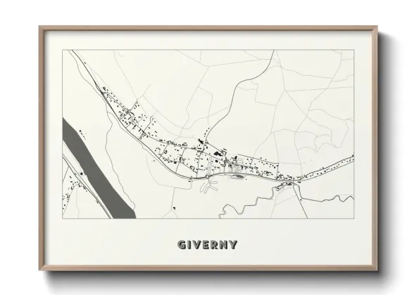 Une affiche de carte sur Giverny