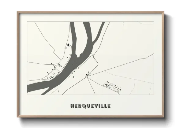 Une affiche de carte sur Herqueville