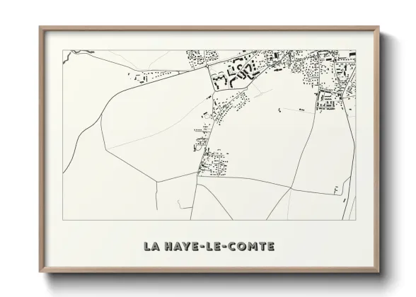 Une affiche de carte sur La Haye-le-Comte