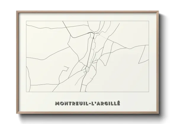 Une affiche de carte sur Montreuil-l'Argillé