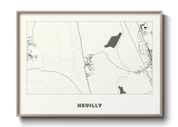 Une affiche de carte sur Neuilly