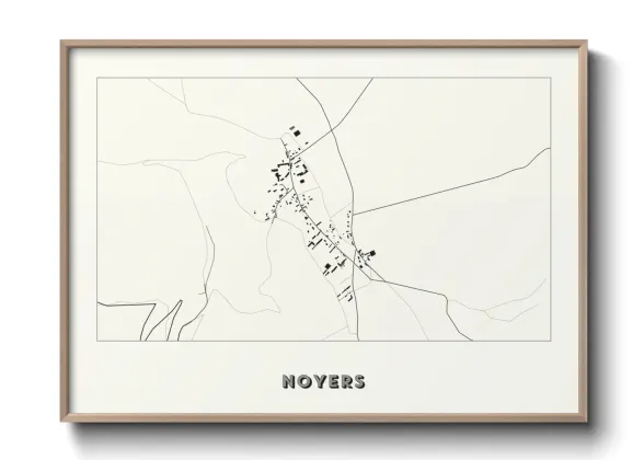 Une affiche de carte sur Noyers