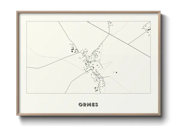 Une affiche de carte sur Ormes