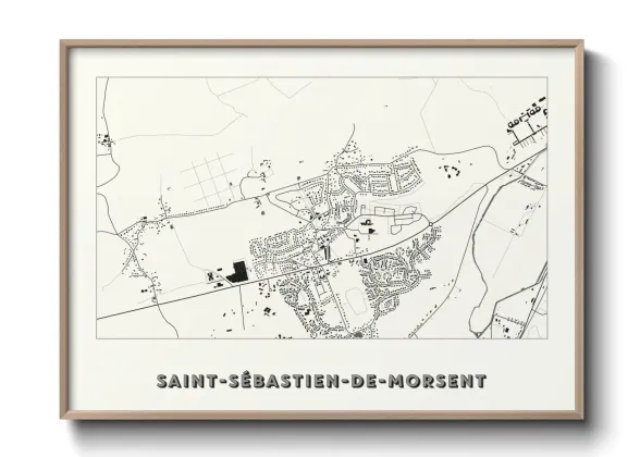 Une affiche de carte sur Saint-Sébastien-de-Morsent