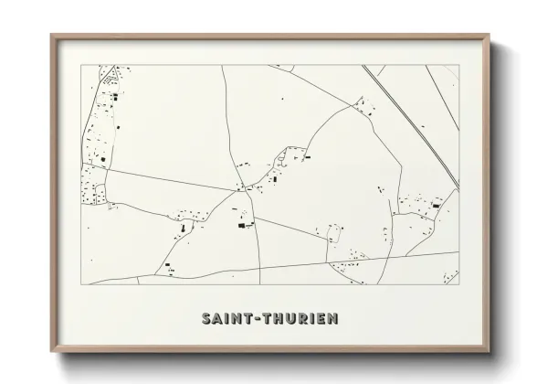 Une affiche de carte sur Saint-Thurien
