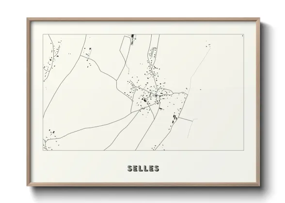 Une affiche de carte sur Selles