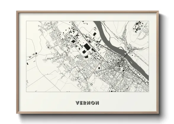 Une affiche de carte sur Vernon