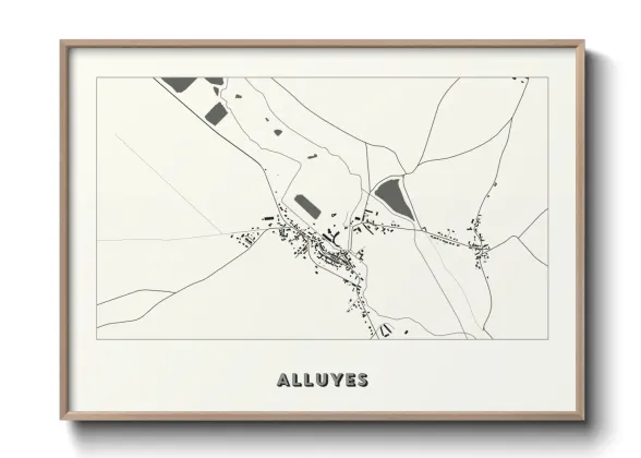 Une affiche de carte sur Alluyes