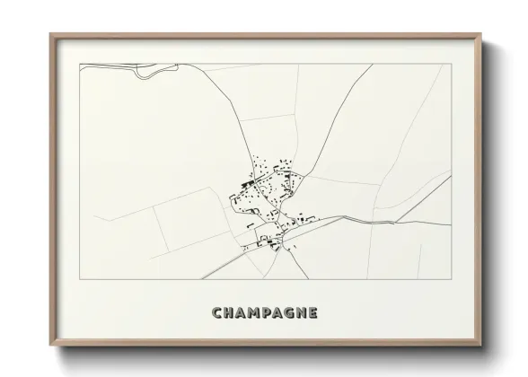 Une affiche de carte sur Champagne