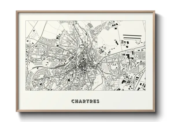 Une affiche de carte sur Chartres