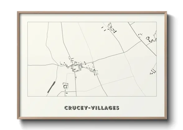 Une affiche de carte sur Crucey-Villages