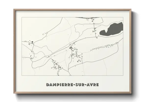 Une affiche de carte sur Dampierre-sur-Avre