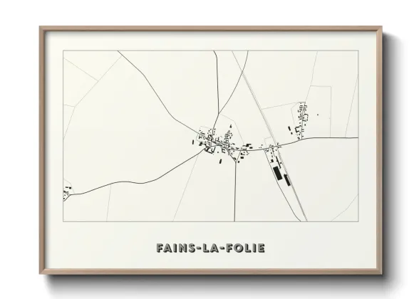 Une affiche de carte sur Fains-la-Folie