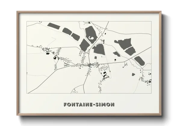 Une affiche de carte sur Fontaine-Simon