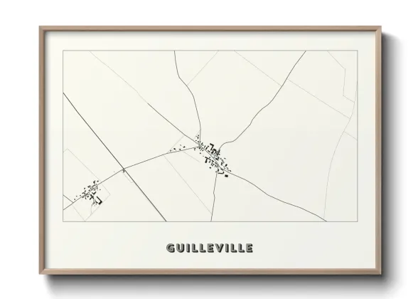 Une affiche de carte sur Guilleville
