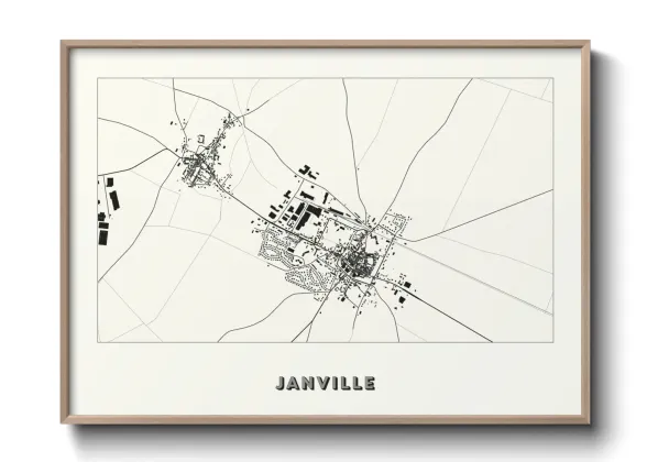 Une affiche de carte sur Janville