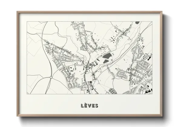 Une affiche de carte sur Lèves