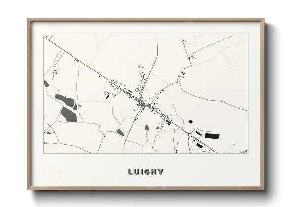 Une affiche de carte sur Luigny